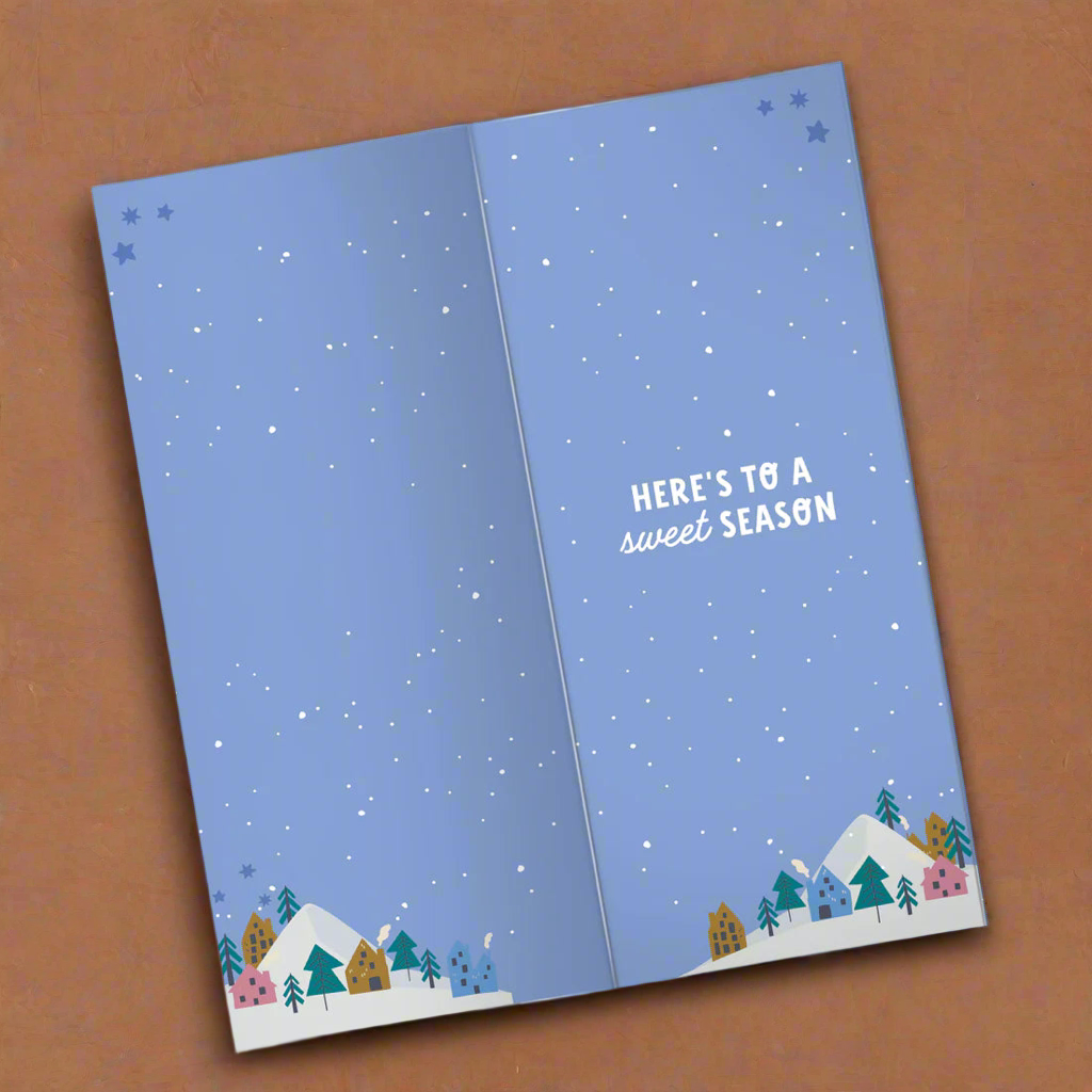 Peace, Love and Chocolate | Holiday Greeting Card + Chocolate Bar INSIDE