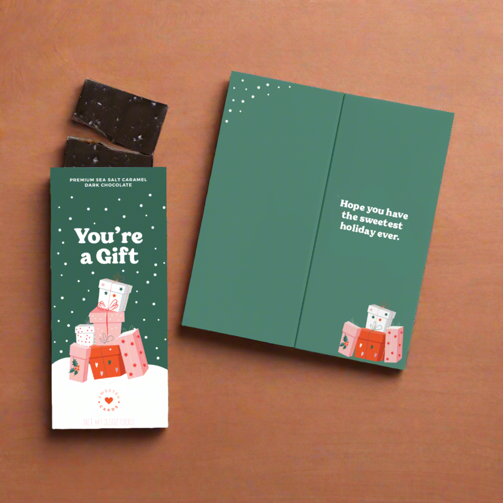 You're a Gift | Holiday Greeting Card + Chocolate Bar INSIDE