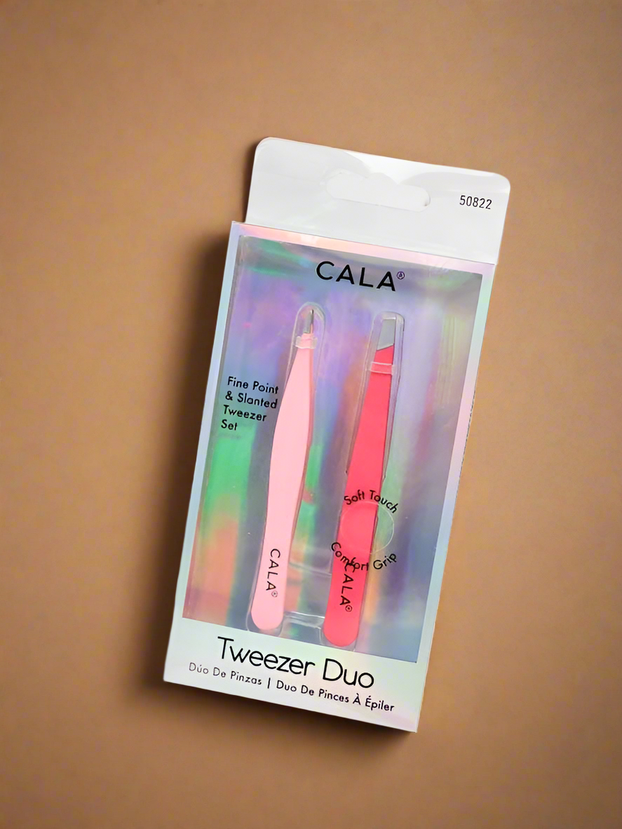 Soft Touch Duo Tweezer Set - Coral